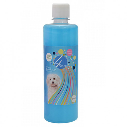Sampon pentru caini 4DOG BLANA ALBA flacon de 500ml