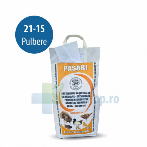 IBNA Furaj complet pentru pui de carne STARTER 0-10 zile 21-1S cu coccidiostatic pulbere sac 10kg