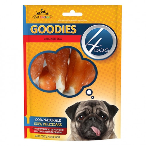 Recompense pentru caini 4DOG GOODIES Chicken Leg Copanele punga 100g