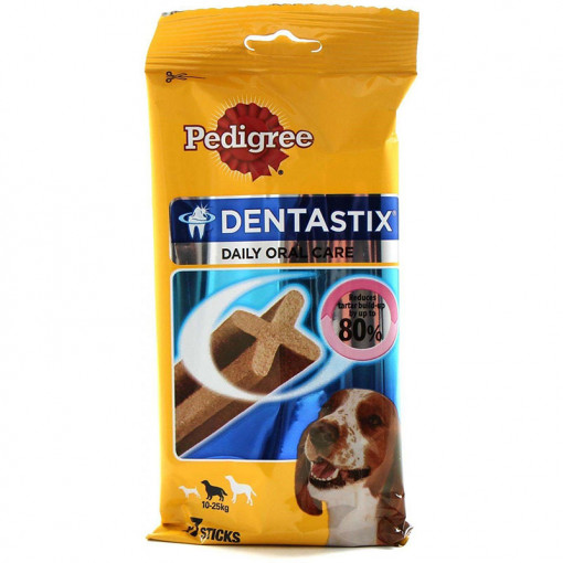 Recompense pentru caini DENTASTIX MEDIUM MONO punga 180g
