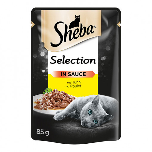 Hrana umeda pentru pisici SHEBA SELECTION cu PUI in sos plic 85g