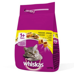 Hrana uscata pentru pisici WHISKAS cu PUI punga 1.4kg