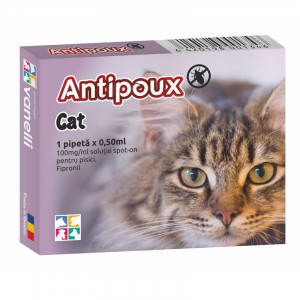 ANTIPOUX Cat Solutie antiparazitara extern pentru pisici pipeta 0.5ml