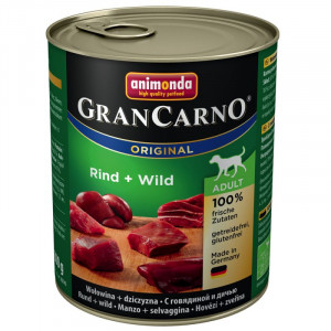 Hrana umeda pentru caini GRANCARNO ADULT cu VITA si VANAT conserva 800g