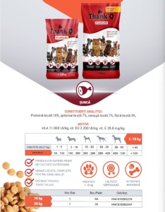 Hrana uscata pentru caini THANKQ cu SUNCA sac 10kg - Img 2