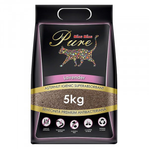 Asternut igienic pentru pisici MIAU-MIAU PURE Nisip cu Lavanda 5kg