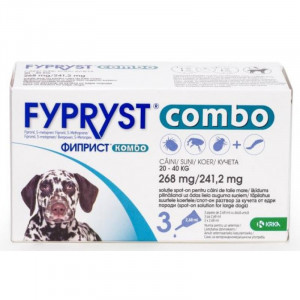 FYPRYST COMBO DOG L Solutie antiparazitara extern pentru caini 20-40kg cutie 3 pipete - Img 1