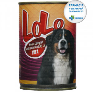 Hrana umeda pentru caini LOLO cu VITA conserva 415g