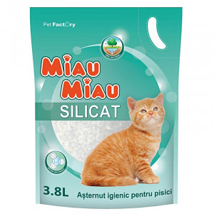 Asternut igienic pentru pisici MIAU-MIAU Nisip Silicat 3.8L