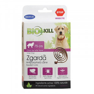 BIOKILL DOG 75cm Zgarda antiparazitara pentru caini de talie medie si mare