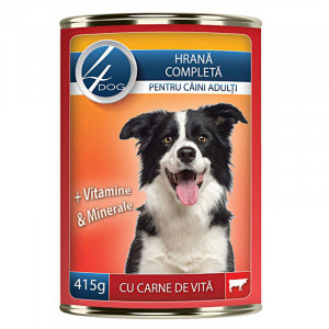Hrana umeda pentru caini 4DOG cu VITA conserva 415g