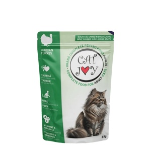 Hrana umeda pentru pisici CAT JOY cu CURCAN plic 85g
