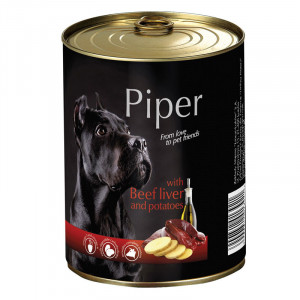 Hrana umeda pentru caini PIPER ADULT cu FICAT DE VITA si CARTOFI conserva 800g