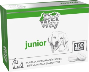 Supliment nutritional pentru caini PETWAY JUNIOR cutie cu 100 tablete