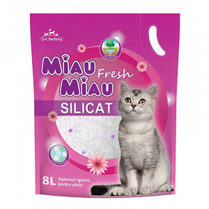 Asternut igienic pentru pisici MIAU-MIAU Nisip Silicat Fresh Floral 8L