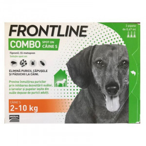 FRONTLINE COMBO S Solutie antiparazitara extern pentru caini 2-10kg cutie 3 pipete