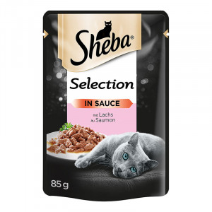 Hrana umeda pentru pisici SHEBA SELECTION cu SOMON in sos plic 85g