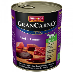 Hrana umeda pentru caini GRANCARNO ADULT cu VITA si MIEL conserva 800g