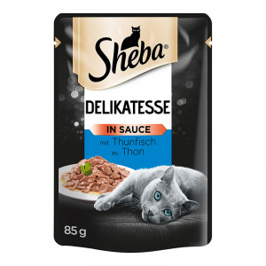 Hrana umeda pentru pisici SHEBA DELIKATESSE cu TON in jeleu plic 85g