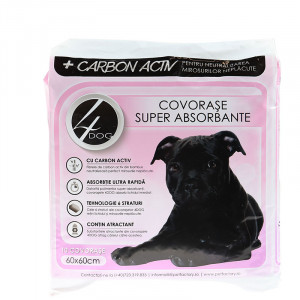 4DOG Covorase absorbante pentru caini 60*60cm cu carbune pachet 10 bucati