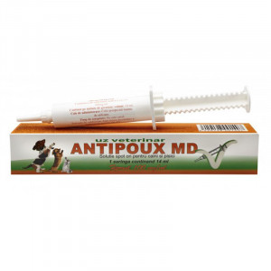 ANTIPOUX MD Solutie antiparazitara extern pentru caini si pisici seringa gradata 14ml
