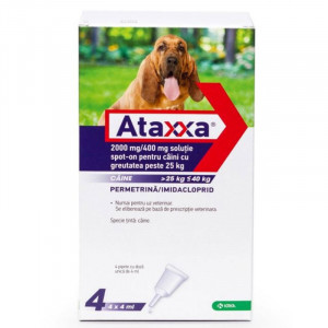 ATAXXA DOG 400 Solutie antiparazitara extern pentru caini 25-40kg cutie 4 pipete