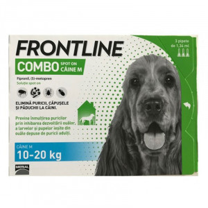 FRONTLINE COMBO M Solutie antiparazitara extern pentru caini 10-20kg cutie 3 pipete