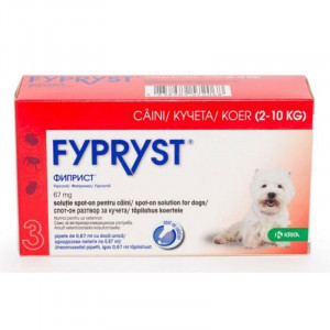 FYPRYST DOG S Solutie antiparazitara extern pentru caini 2-10kg cutie 3 pipete - Img 1