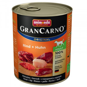 Hrana umeda pentru caini GRANCARNO ADULT cu VITA si PUI conserva 800g