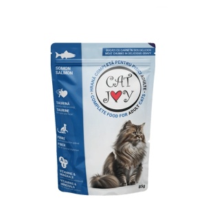 Hrana umeda pentru pisici CAT JOY cu SOMON plic 85g
