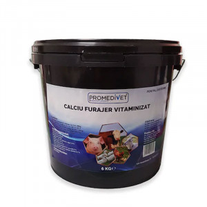 PROMEDIVET Supliment nutritiv pentru animale de gospodarie CALCIU FURAJER VITAMINIZAT pulbere galeata 6kg