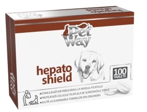 Supliment nutritional pentru caini PETWAY HEPATO SHIELD cutie cu 100 tablete