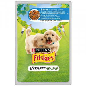 Hrana umeda pentru caini FRISKIES JUNIOR cu PUI plic 100g