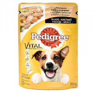 Hrana umeda pentru caini PEDIGREE cu PUI si LEGUME plic 100g