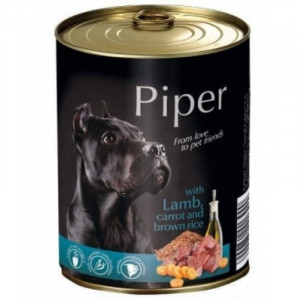 Hrana umeda pentru caini PIPER ADULT cu MIEL, MORCOVI si OREZ BRUN conserva 800g