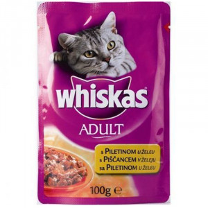 Hrana umeda pentru pisici WHISKAS cu PUI plic 100g