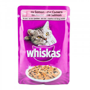Hrana umeda pentru pisici WHISKAS cu SOMON plic 100g