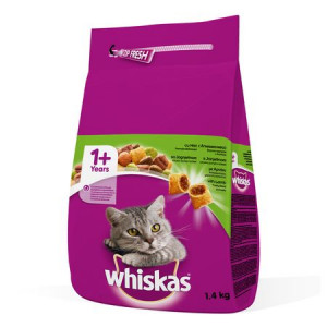 Hrana uscata pentru pisici WHISKAS cu MIEL punga 1.4kg