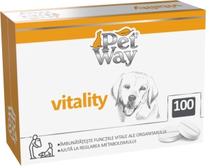 Supliment nutritiv pentru caini PETWAY VITALITY cutie cu 100 tablete