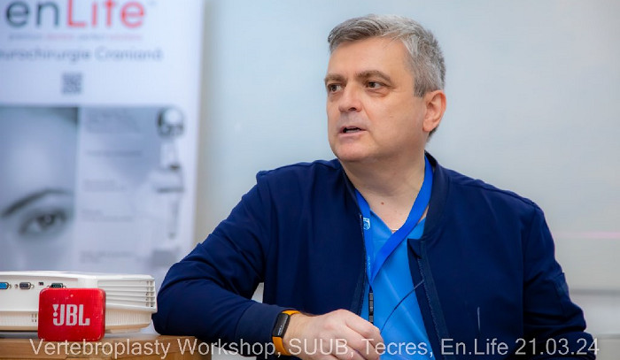 Dr. Bogdan Dorobăț a condus editia II de Workshop de Vertebroplastie și Live Surgery, SUUB, 21.03.2024