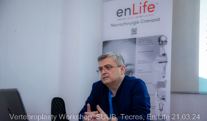 Dr. Bogdan Dorobăț led the II edition of Vertebroplasty and Live Surgery Workshop, SUUB, 21.03.2024