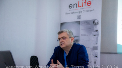 Dr. Bogdan Dorobăț led the II edition of Vertebroplasty and Live Surgery Workshop, SUUB, 21.03.2024