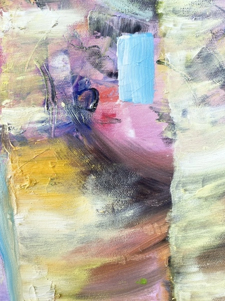 Picturta abstracta: " “Turkish delight under Bosphorus Bridge”, 50x70 cm, ulei pe pânză (oil on canvas) - Img 8