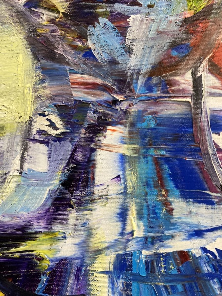Pictura abstracta: Run of Ideas 50x70 cm, oil on canvas - Img 3