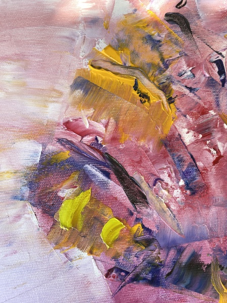 Picturta abstracta: &quot; “Turkish delight under Bosphorus Bridge”, 50x70 cm, ulei pe pânză (oil on canvas) - Img 3
