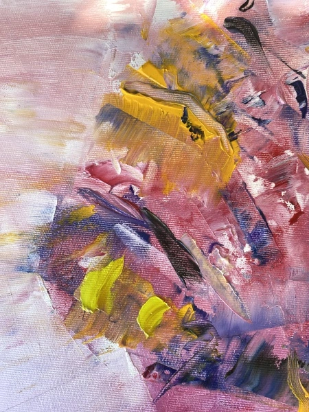 Picturta abstracta: " “Turkish delight under Bosphorus Bridge”, 50x70 cm, ulei pe pânză (oil on canvas) - Img 3