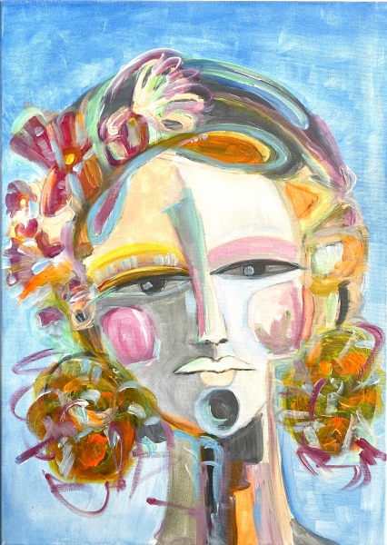 Abstract painting -The birth of Spring, 50 x70 , oil on canvas