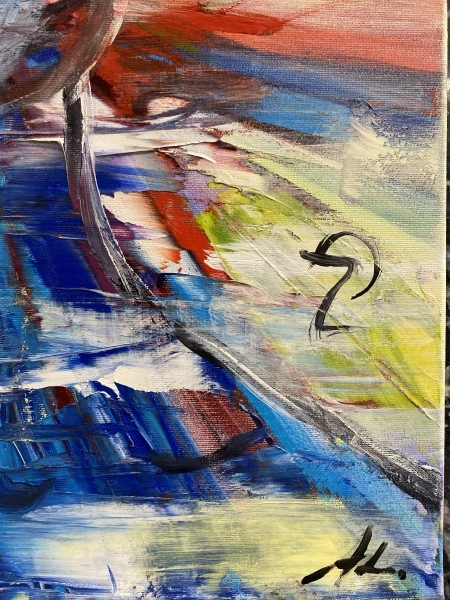 Pictura abstracta: Run of Ideas 50x70 cm, oil on canvas - Img 4
