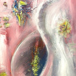 Pictura abstracta: Originea Universului ( Origin of Universe ) 50x70 cm ulei pe panza (oil on canvas)