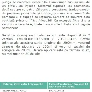 Set de drenaj ventricular extern cu placă și clemă Enlife